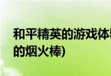 和平精英的游戏体验如何(如何使用和平精英的烟火棒)