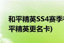 和平精英SS4赛季有多少张皮肤(如何获得和平精英更名卡)