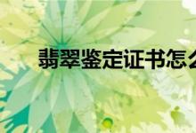 翡翠鉴定证书怎么看（翡翠基本常识）