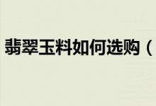 翡翠玉料如何选购（六点建议助你购买成功）