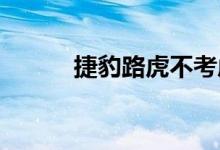 捷豹路虎不考虑使用较小的车辆