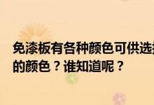 免漆板有各种颜色可供选择吗？谁能告诉我如何改变免漆板的颜色？谁知道呢？