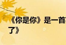 《你是你》是一首英文歌 名字叫《我有麻烦了》