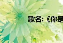 歌名:《你是我是什么歌》？