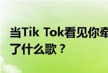 当Tik Tok看见你牵着他的手穿过人群时 他唱了什么歌？