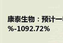 康泰生物：预计一季度净利同比增长893.93%-1092.72%