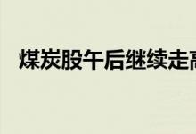 煤炭股午后继续走高，中国神华达6300亿