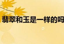 翡翠和玉是一样的吗（翡翠和玉有什么区别）