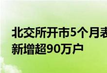 北交所开市5个月表现符合预期，合格投资者新增超90万户