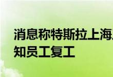 消息称特斯拉上海工厂将启动闭环模式 已通知员工复工