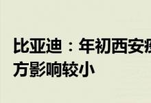 比亚迪：年初西安疫情对生产有影响，其他地方影响较小