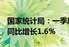 国家统计局：一季度末生猪存栏42253万头，同比增长1.6%