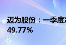 迈为股份：一季度净利润1.8亿元，同比增长49.77%