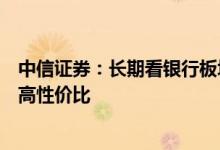 中信证券：长期看银行板块估值底部明确，短期看投资具备高性价比