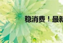稳消费！最新“组合拳”来了
