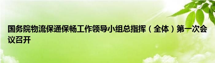 国务院物流保通保畅工作领导小组总指挥(全体)第一次会议召开