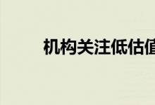机构关注低估值优质公司布局机会