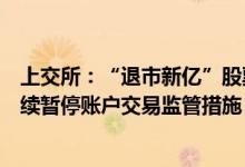上交所：“退市新亿”股票交易异常，对相关投资者采取连续暂停账户交易监管措施