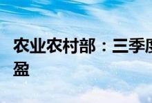农业农村部：三季度生猪养殖有望实现扭亏为盈