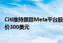 Citi维持跟踪Meta平台股份有限公司：评级“买进”，目标价300美元