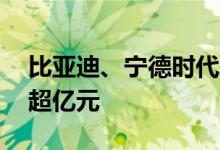 比亚迪、宁德时代等29股获北向资金增持额超亿元
