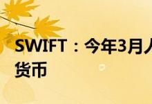 SWIFT：今年3月人民币维持全球第五大活跃货币