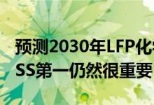 预测2030年LFP化学在电动汽车方面将位居ESS第一仍然很重要