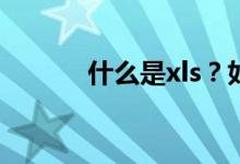 什么是xls？如何打开xls文件？