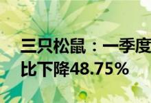 三只松鼠：一季度归母净利润1.61亿元，同比下降48.75%