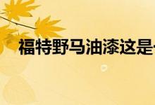 福特野马油漆这是一种发现第一版的方法
