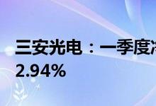 三安光电：一季度净利润4.29亿元，同比降22.94%