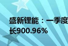 盛新锂能：一季度净利润10.7亿元，同比增长900.96%