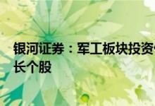 银河证券：军工板块投资价值凸显，关注业绩持续确定高增长个股