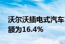 沃尔沃插电式汽车市场份额持续增长 市场份额为16.4%