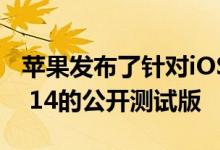 苹果发布了针对iOS 14，iPadOS 14和tvOS 14的公开测试版