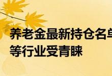养老金最新持仓名单披露：医药、有色、电子等行业受青睐