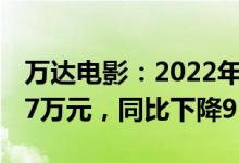 万达电影：2022年一季度实现净利润4498.87万元，同比下降91.42%