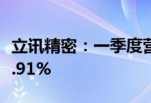 立讯精密：一季度营收416亿元，同比增长97.91%