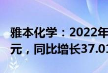 雅本化学：2022年一季度实现净利润6984万元，同比增长37.01%