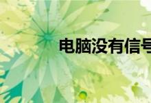 电脑没有信号启动不了怎么办
