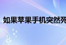 如果苹果手机突然死机 完全没有反应怎么办