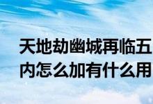 天地劫幽城再临五内加点攻略 天地劫手游五内怎么加有什么用