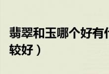 翡翠和玉哪个好有什么区别（翡翠和玉哪个比较好）