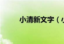 小清新文字（小清新文字有什么）