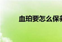 血珀要怎么保养（如何保养血珀）