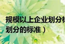 规模以上企业划分标准是什么（规模以上企业划分的标准）