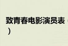 致青春电影演员表（致青春电影哪些演员出演）
