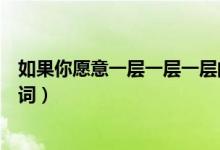 如果你愿意一层一层一层的剥开我的心什么歌（哪首歌的歌词）