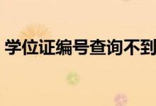 学位证编号查询不到信息（学位证编号查询）