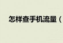 怎样查手机流量（查询手机流量的方法）